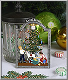 Children by the Christmas Tree Art Pewter Decoration