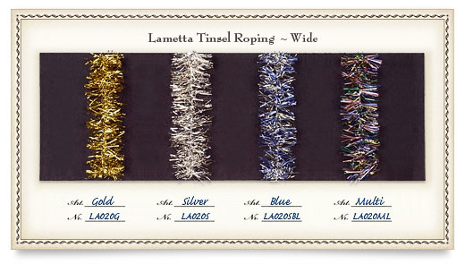 Wide Lametta Tinsel Roping Color Samples Card
