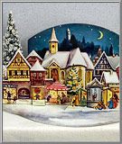 'Moonlit Christmas Village of 1955' Advent Calendar 3-D tableau from Germany