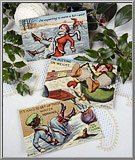 Antique 1910 Postcards Comic Skaters set