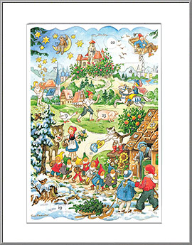 'Fairy Tale Kingdom' Advent calendar Christmas card from Germany