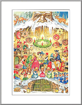 'Fairy Tale Holiday Party' Advent calendar Christmas card from Germany