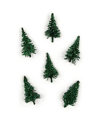 Flocked Forest Green Brush Trees from Germany