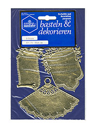 Vintage package of West Germany gold Victorian Ornaments Dresdens