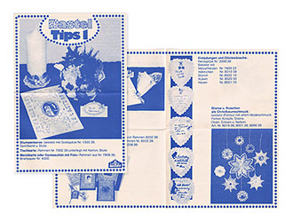 'Bastel Tips' insert for vintage Victorian Ornament Dresdens made in West Germany