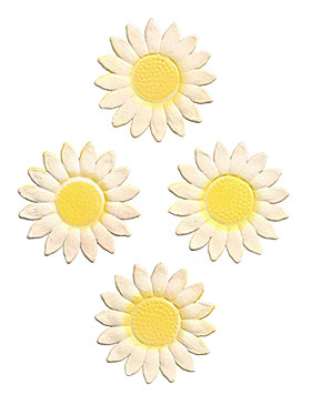 Vintage Garden Daisy Blossoms - White Dresden trim die-cuts from Western Germany