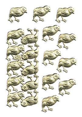 Baby Easter Chicks - Gold Dresden trim die-cuts from Germany