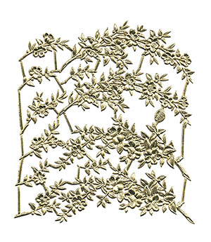 Myrtle Branch Sprays - Gold Dresden trim die-cuts from Germany