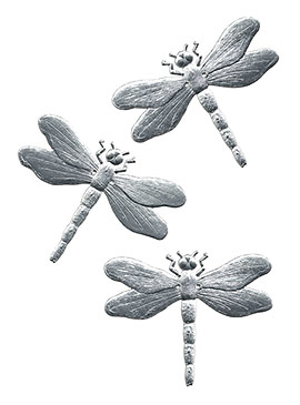 Flying Dragonflies - Silver Dresden ornaments from Germany