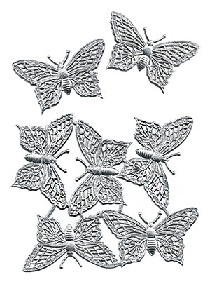 Filigree Butterflies - Silver Dresden ornaments from Germany