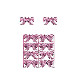 Fancy Ribbon Bows - Pink Dresden trim die-cuts from Germany