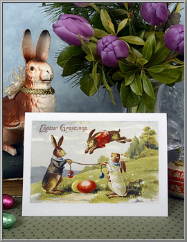 'Easter Bunny Fun and Games' Easter greeting card