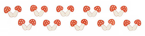 Mushroom diecuts from the 1950s, made in Western Germany