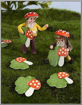 1960's Mushrooms and Clover vintage diecuts, made in Western Germany