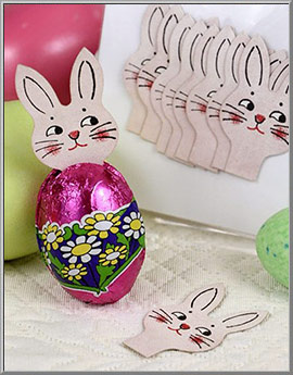 Retro 1950's Shy Pink Bunny Face die-cuts, vintage old stock made in the U.S.A.