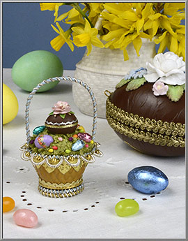 April Easter Basket gVictorian Whimsey Easter ornament with chocolate egg gift box set