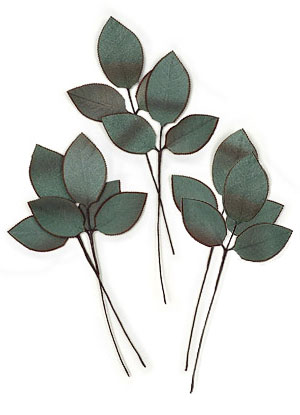 Winter Rose Leaves vintage 1950's fabric leaf sprigs from Japan 