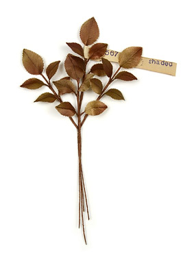 Bronze Satin Rose Leaf Spray vintage leaves made in Germany - USSR Occupied