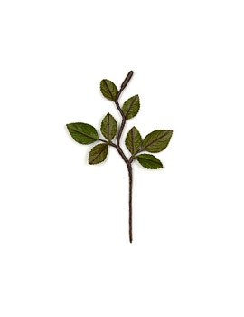 Small Tiege Rose Leaf Branchlet vintage fabric leaves from Japan