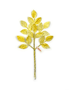 Yellow Velvet Rose Leaves Spray vintage made n Japan