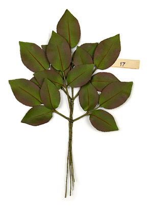October Rose Leaf Spray green fabric leaves made in Germany