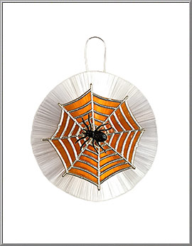 Spider in a Web spun glass Halloween ornament