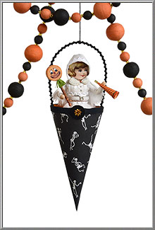 Ghost Cotton Batting Halloween Ornament from Blumchen