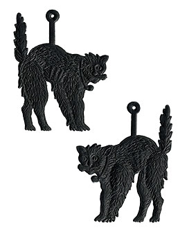 Scaredy Cats Black Halloween Dresden Ornaments from Germany