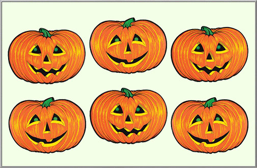 Large Jack-O-Lantern Cutouts set of 6