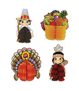 Thanksgiving Playmates centerpiece mini decorations