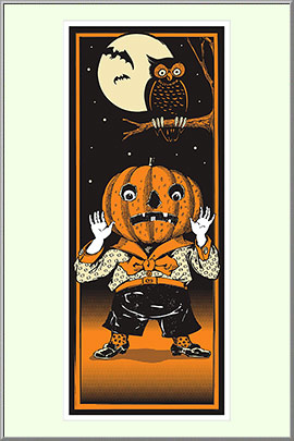 Vintage Halloween Pumpkin Man Door Cover USA