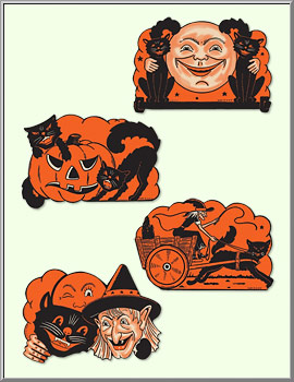 Halloween Night cardboard cutouts assorted set of 4 designs