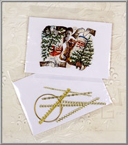 Antique L&B Santa Claus scraps with Dresden ornament trims