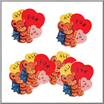 Teddy Bear's Valentine 1940's sticker seals USA