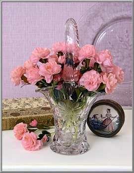 Vintage Pink parchment Carnation paper flower made in Japan