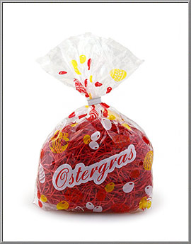 Strawberry red 'Ostergras' old-time paper Easter Grass from Germany