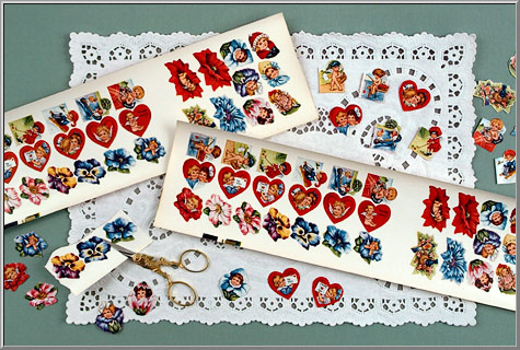Vintage 1930's Dennison Valentine Seals