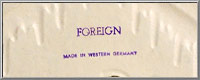 back of cutout stamped Foreign and Made in Western Germany