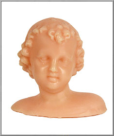 Medium Toddler Wax Doll Head from Germany