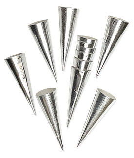 Silver Paper Foil Craft Cornucopia Cones from Denmark