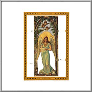 Choral Angel in Cloister Archway scrap relief sheet Mamelok England