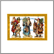 Victorian Father Christmas scrap relief sheet Mamelok England