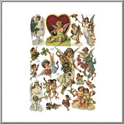 Fanciful Holiday Angels scrap pictures sheet EF Germany