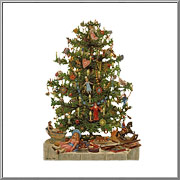 Large Victorian Christmas Tree scrap pictures sheet EF Germany