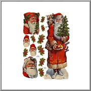 Traditional Santa Claus scrap pictures sheet EF Germany