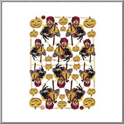 Halloween Witches and Pumpkins scrap relief sheet EF Germany
