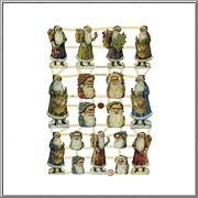 Small Weihnachtsmann Figures scrap pictures sheet EF Germany