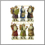 Medium Weihnachtsmann Figures scrap pictures sheet EF Germany