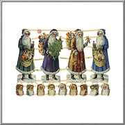 Large Weihnachtsmann Figures scrap pictures sheet EF Germany