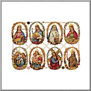 Holy Christian Cartouches scrap relief sheet EF Germany